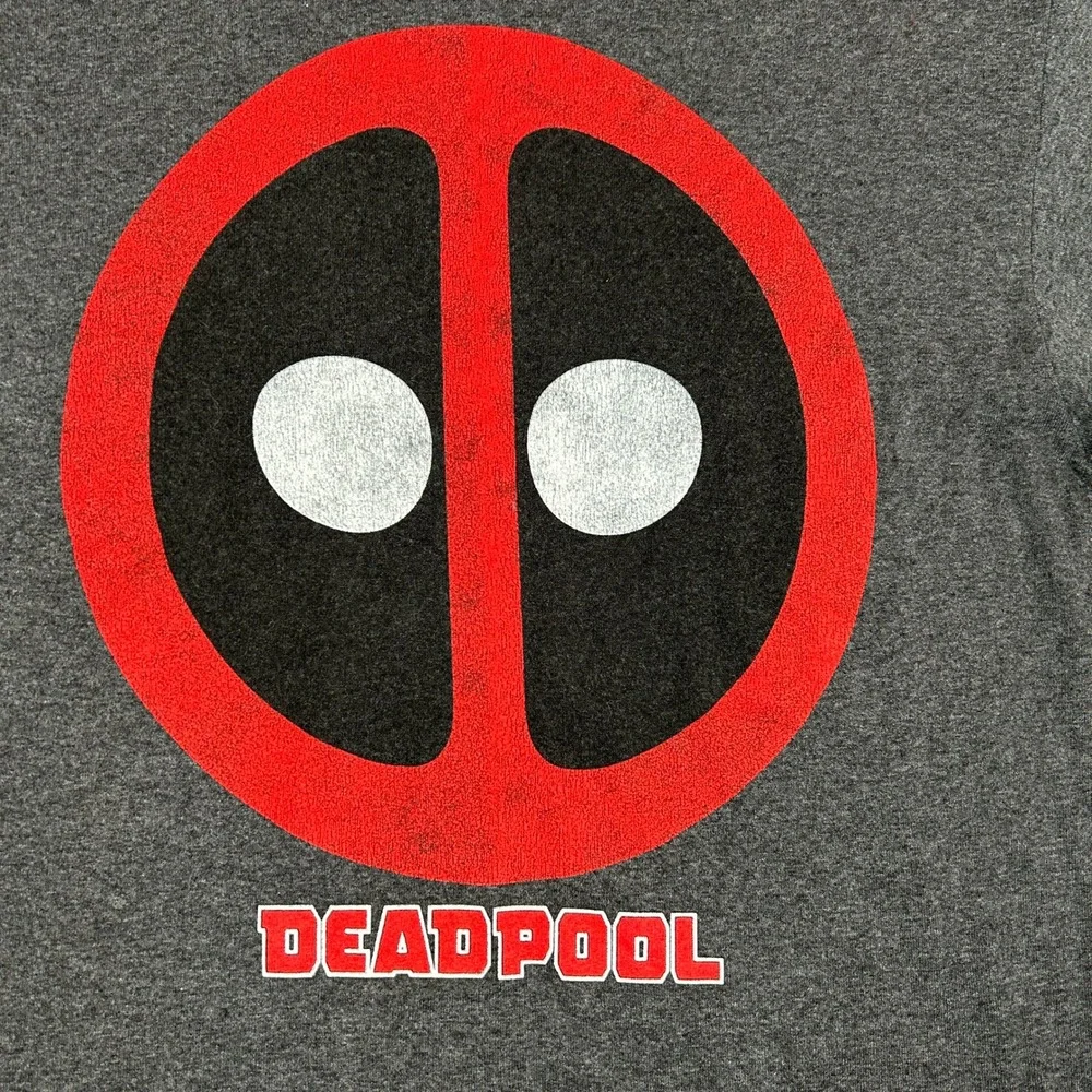 Marvel Deadpool Graphic T Shirt Men's Size L Charcoal Gray Short Sleeve Tee - Picture 3 of 7